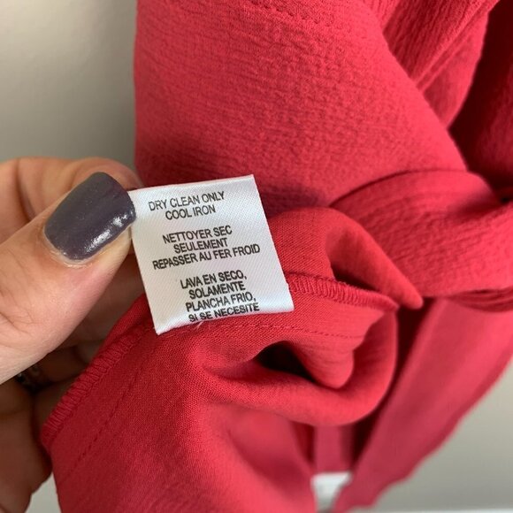 W by Worth Rose Crinkle Crepe Wrap Tea Length Work - Picture 7 of 7